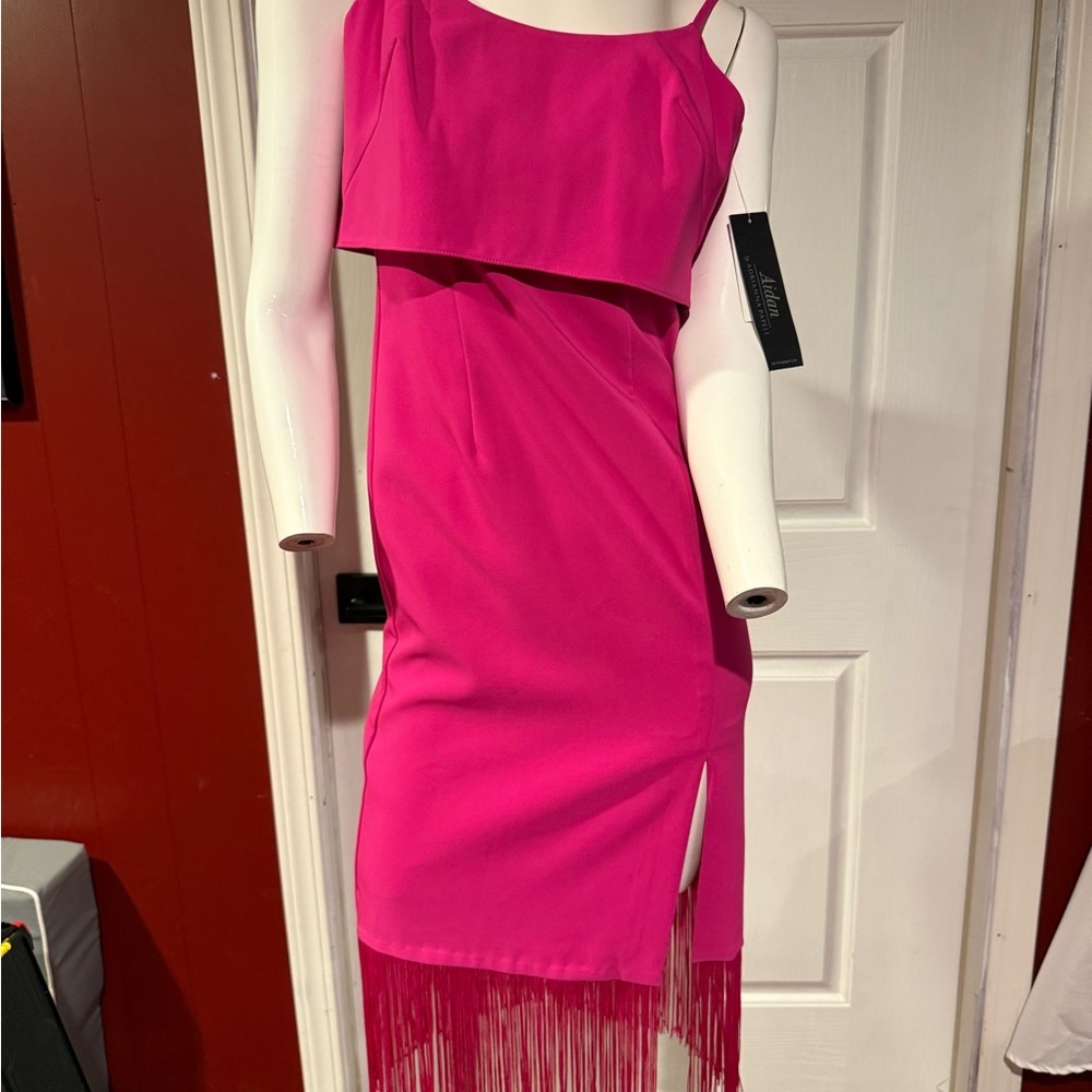 Adrianna Papell Pink Spaghetti Strap Sheath Mini Dress